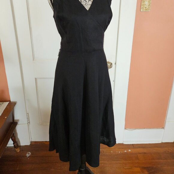 Jones NY Linen Collar Dress S-4 - Picture 3 of 8